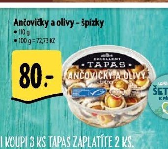 Ančovičky a olivy - špízky