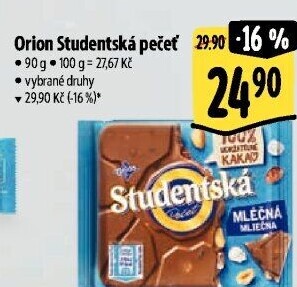 Čokoláda Studentská pečeť Orion