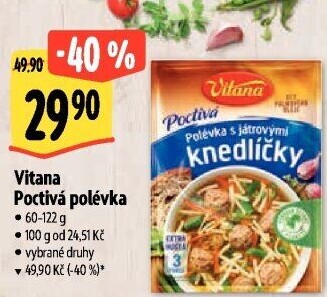 Instantní polévky Poctivá polévka Vitana