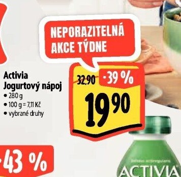 Jogurtový nápoj Activia Danone