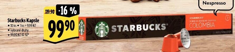 Kapsle Nespresso Starbucks