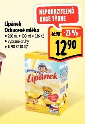 Nápoj mléko ochucené Lipánek Madeta