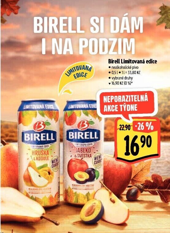 Nealkoholické pivo ochucené Birell