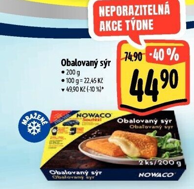 Sýr obalovaný mražený Nowaco