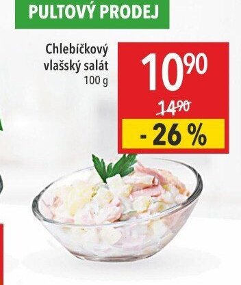Chlebíčkový vlašský salát