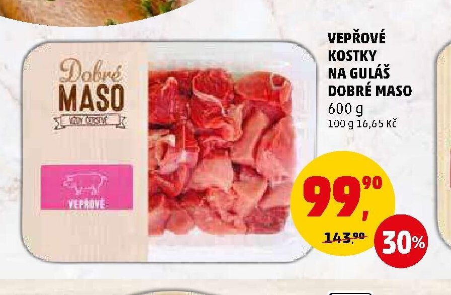 Vepřové kostky na guláš Dobré maso