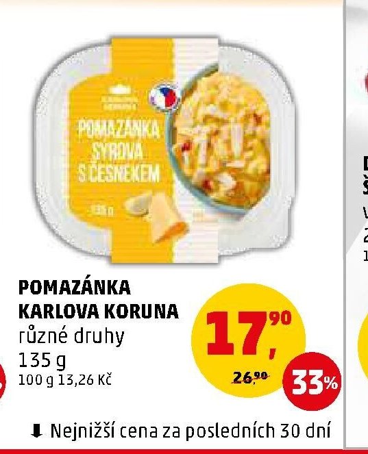 POMAZÁNKA KARLOVA KORUNA různé druhy