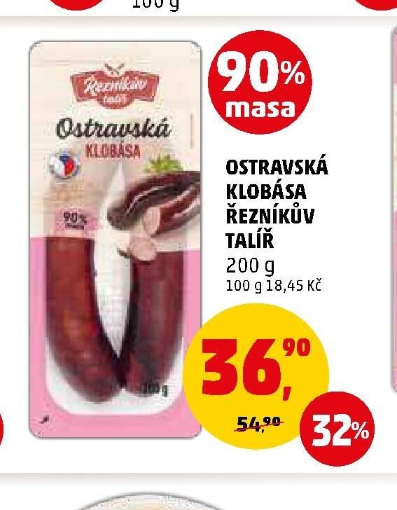 OSTRAVSKÁ KLOBÁSA ŘEZNÍKŮV TALÍŘ