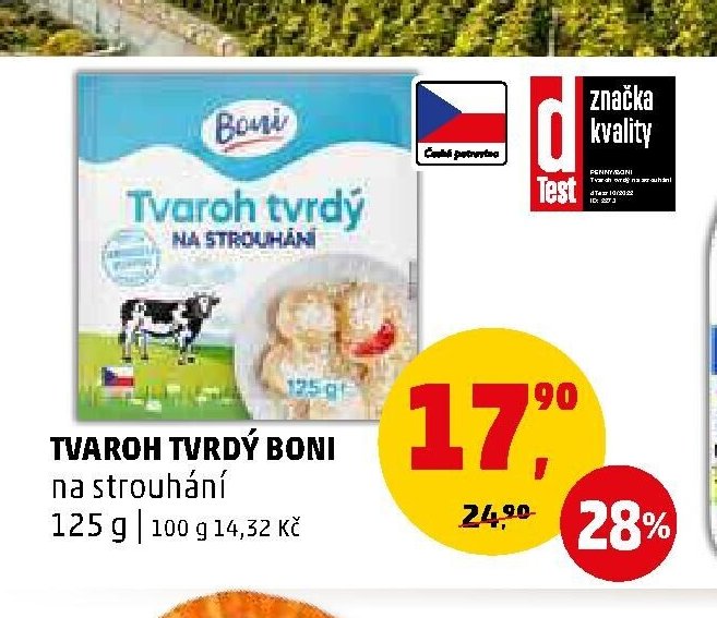 TVAROH TVRDÝ BONI na strouhání