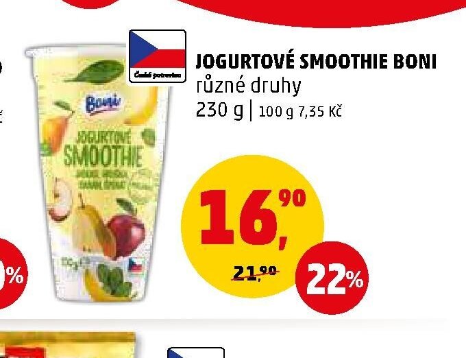 JOGURTOVÉ SMOOTHIE BONI různé druhy