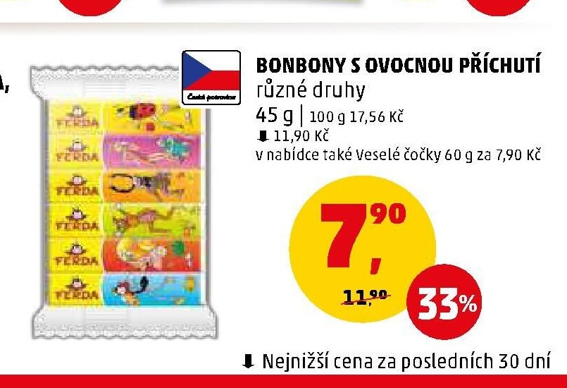 BONBONY S OVOCNOU PŘÍCHUTÍ různé druhy