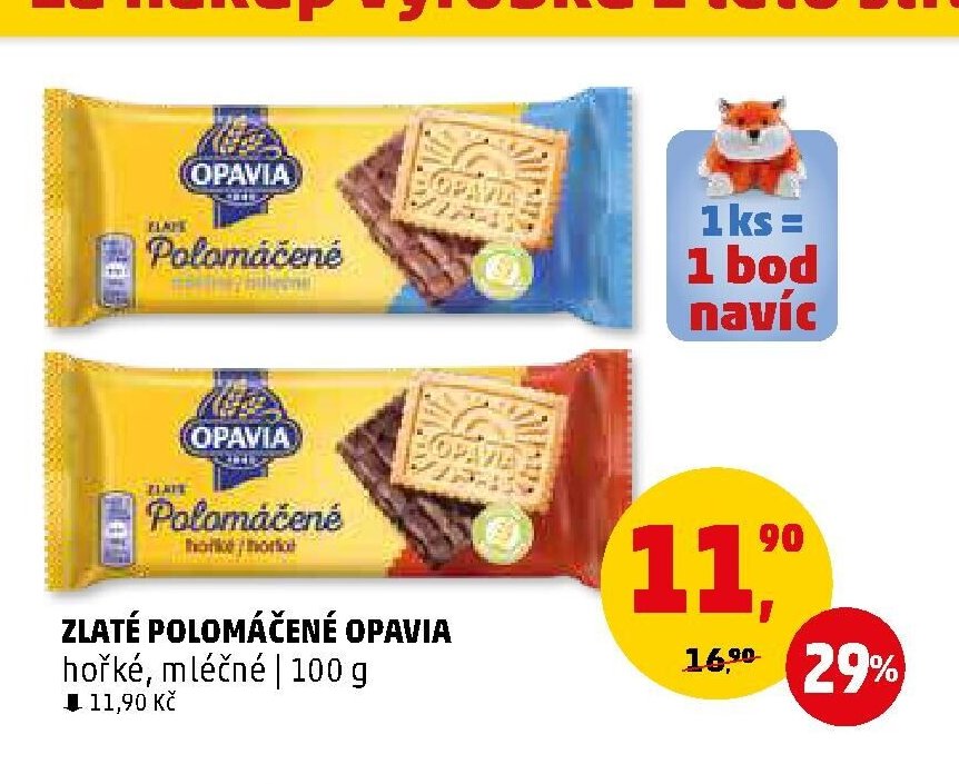 ZLATÉ POLOMÁČENÉ OPAVIA hořké, mléčné