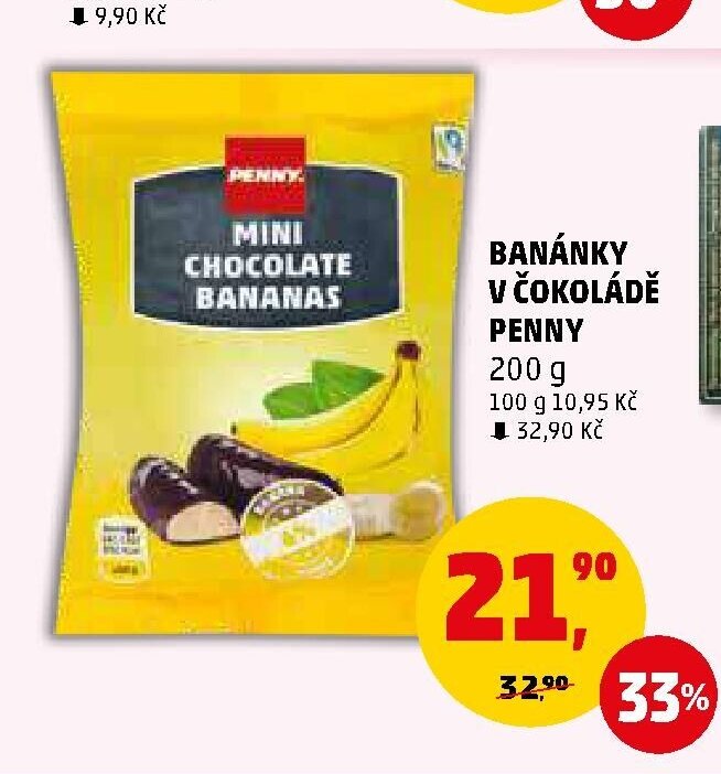 BANÁNKY V ČOKOLÁDĚ PENNY 200 g