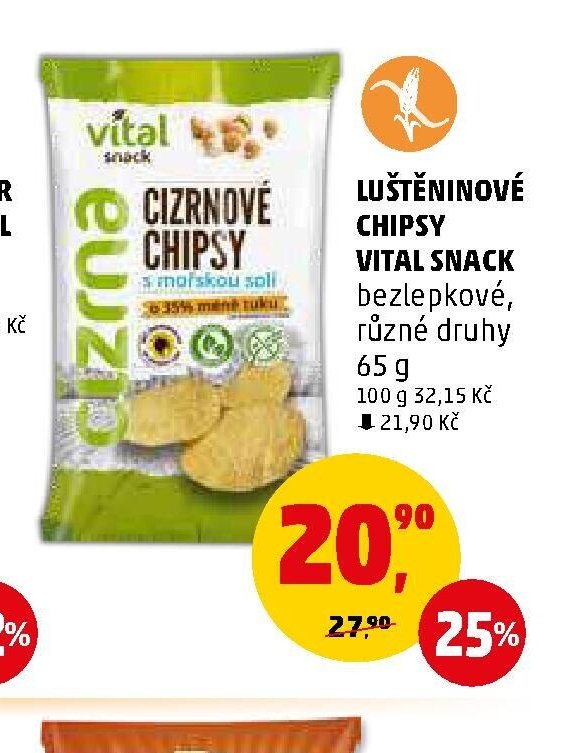 LUŠTĚNINOVÉ CHIPSY VITAL SNACK