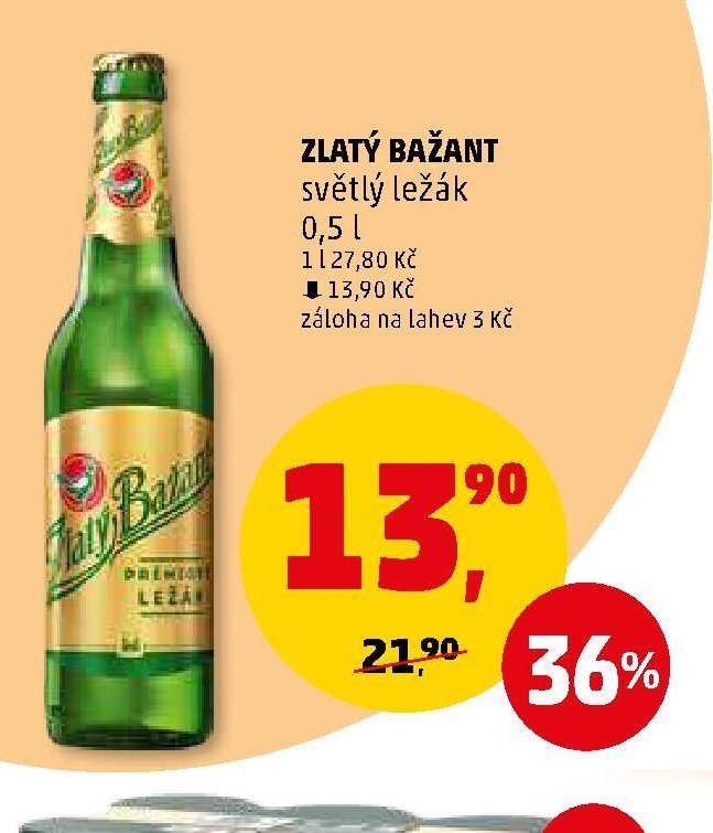 ZLATÝ BAŽANT světlý ležák 0,5 l