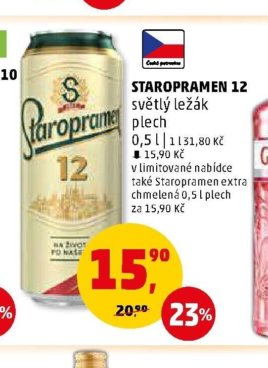 STAROPRAMEN 12 světlý ležák plech 0,5 l