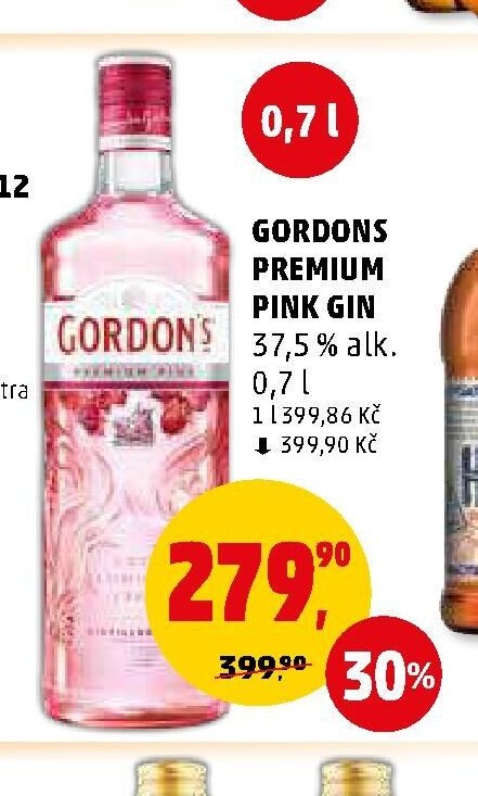 GORDONS PREMIUM PINK GIN 37,5 % alk. 0,7 l