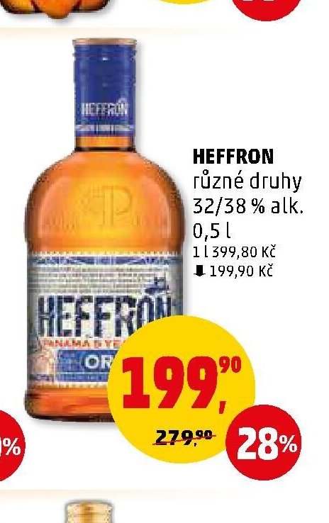 HEFFRON různé druhy 32/38 % alk. 0,5 l