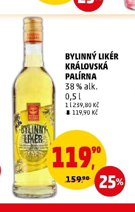 BYLINNÝ LIKÉR KRÁLOVSKÁ PALÍRNA 38 % alk. 0,5 l