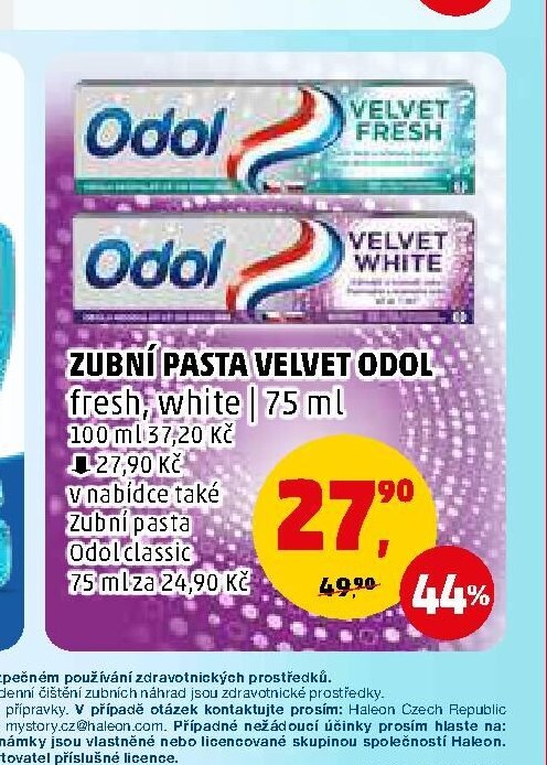 ZUBNÍ PASTA VELVET ODOL