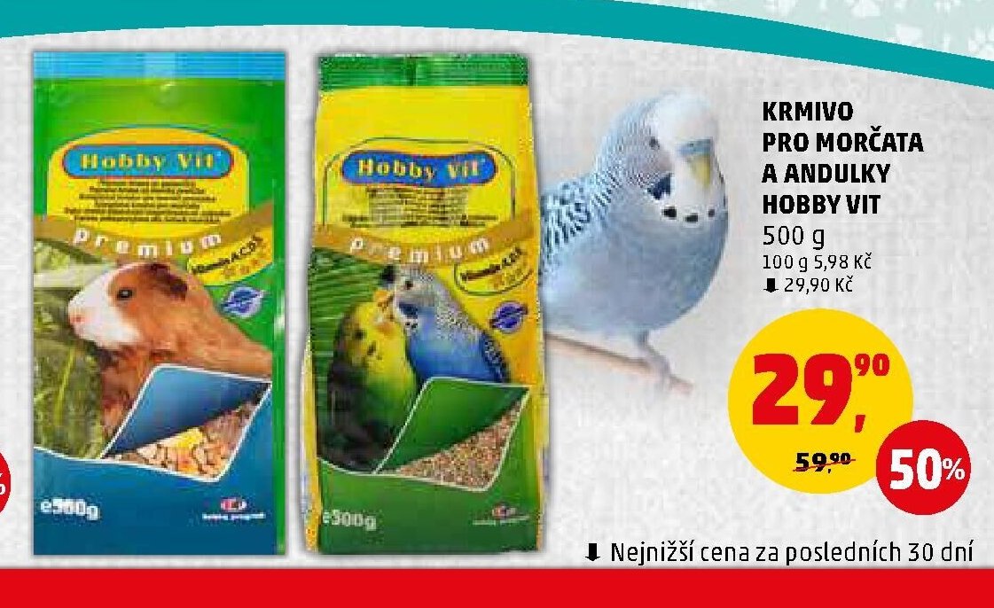 KRMIVO PRO MORČATA A ANDULKY HOBBY VIT 500 g