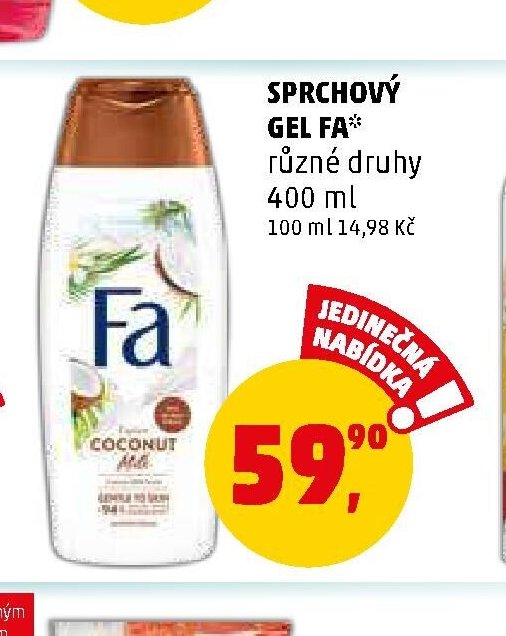 SPRCHOVÝ GEL FA různé druhy