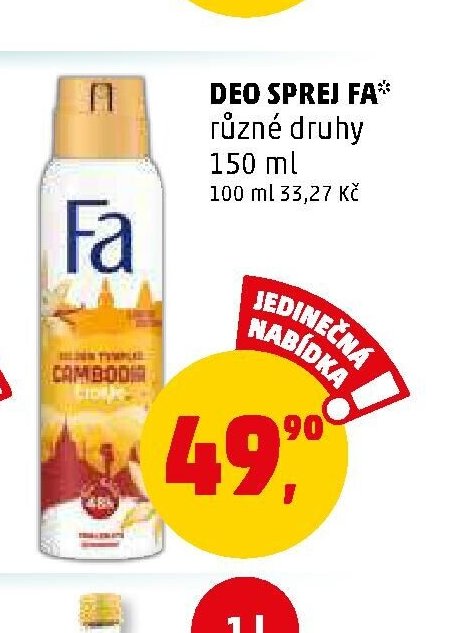 DEO SPREJ FA různé druhy