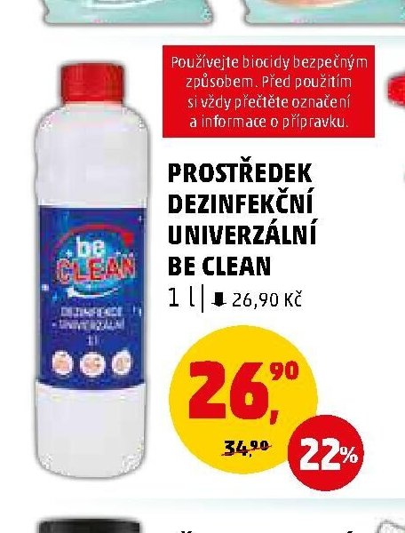 PROSTŘEDEK DEZINFEKČNÍ UNIVERZÁLNÍ BE CLEAN