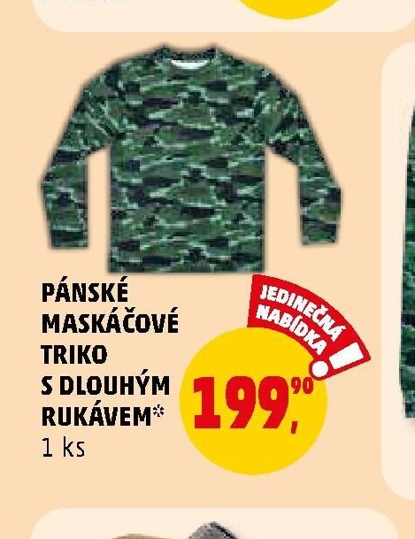 Pánské maskáčové triko s dlouhým rukávem