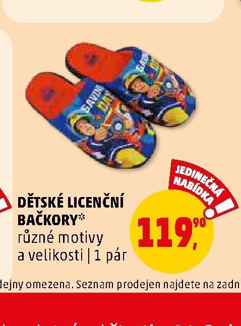 Dětské licenční bačkory