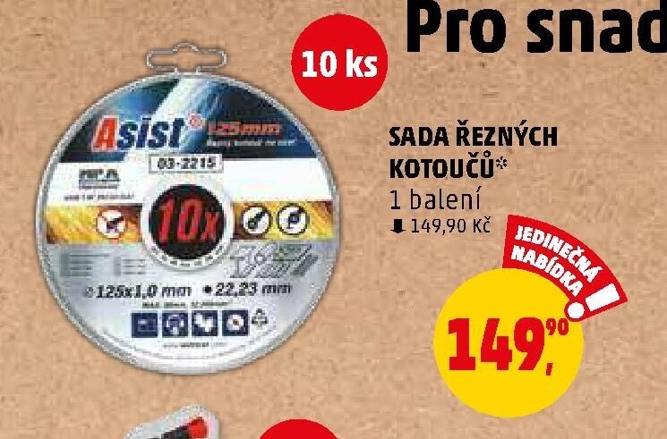 SADA ŘEZNÝCH KOTOUČŮ