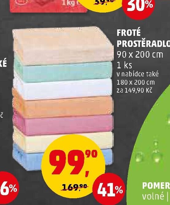 Froté prostěradlo 90 x 200 cm 1 ks