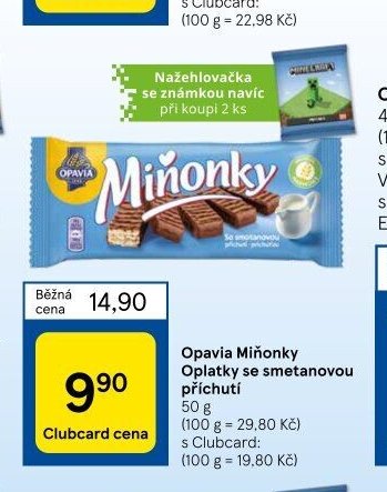 Opavia Miňonky oplatky se smetanovou příchutí