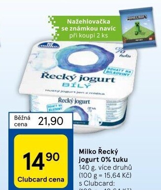 Bílý jogurt řecký 0% Milko