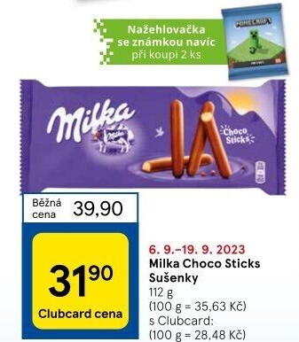 Tyčinky čokoládové Choco Sticks Milka