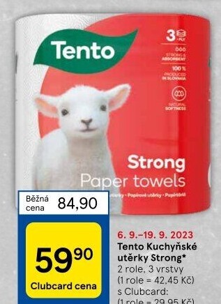 Utěrky kuchyňské 3vrstvé Strong Tento