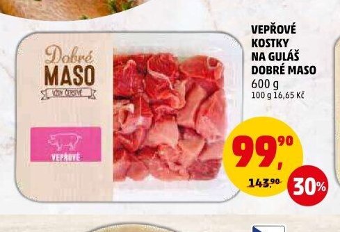 VEPŘOVÉ KOSTKY NA GULÁŠ DOBRÉ MASO