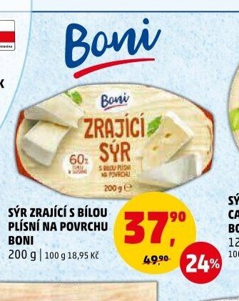 SÝR ZRAJÍCÍ S BÍLOU PLÍSNÍ NA POVRCHU BONI 200 g