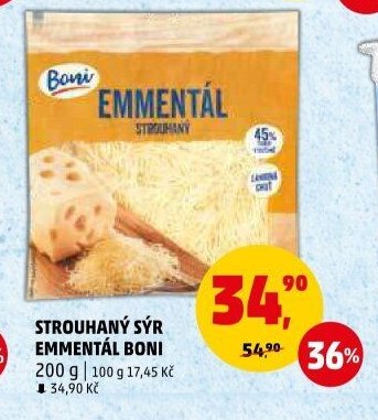 STROUHANÝ SÝR EMMENTÁL BONI 200 g