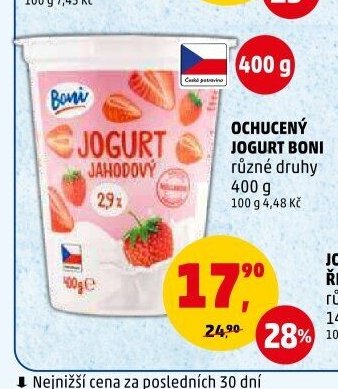 OCHUCENÝ JOGURT BONI různé druhy 400 g