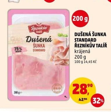 DUŠENÁ ŠUNKA STANDARD ŘEZNÍKŮV TALÍŘ