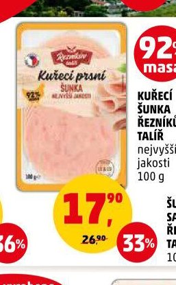 Kuřecí prsní šunka Řezníkův talíř