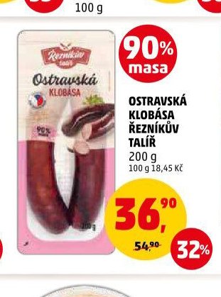 Ostravská klobása Řezníkův talíř