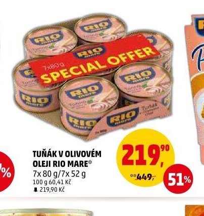 TUŇÁK V OLIVOVÉM OLEJI RIO MARE