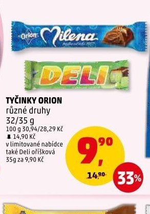 TYČINKY ORION různé druhy