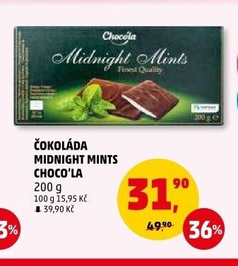 ČOKOLÁDA MIDNIGHT MINTS CHOCO'LA 200 g