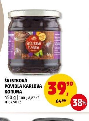 Švestková povidla Karlova Koruna