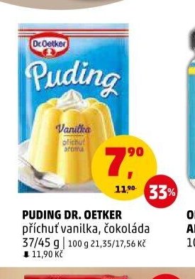 Puding Dr. Oetker příchuť vanilka, čokoláda