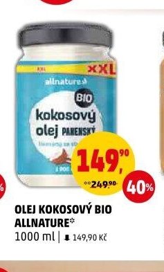 Olej kokosový BIO Allnature