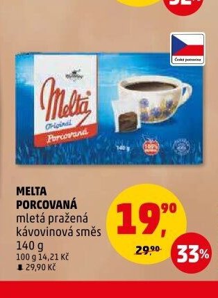 Melta porcovaná mletá pražená kávovinová směs